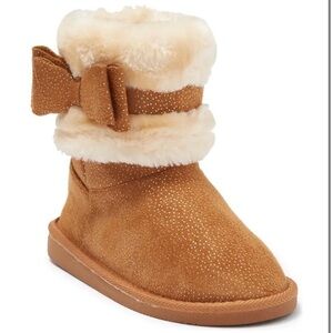 BEBE Shimmered Faux Fur Cozy Boots